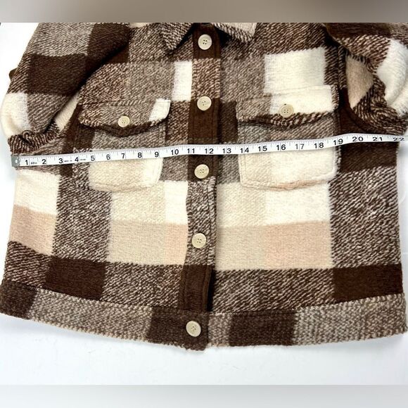 House of Harlow Buffalo Plaid Crop Wool Blend Jacket - Picture 7 of 8